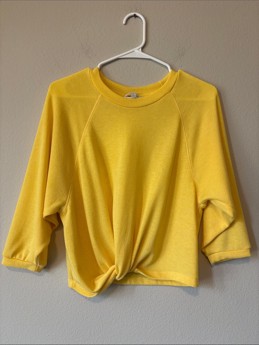 Sunny Yellow Knot-Front Sweatshirt